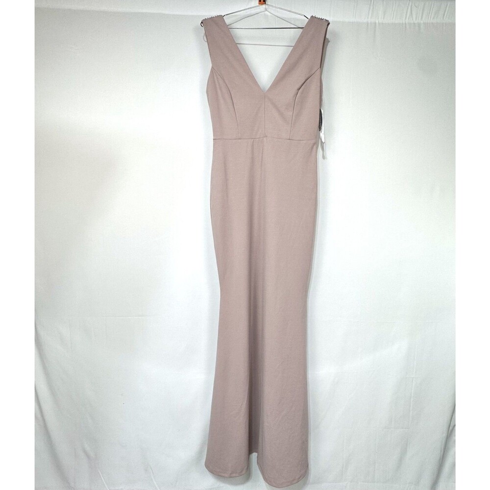 Windsor Mauve Pink Long Fitted Bridesmaid/Prom Dress Beaded Cowl Back Large